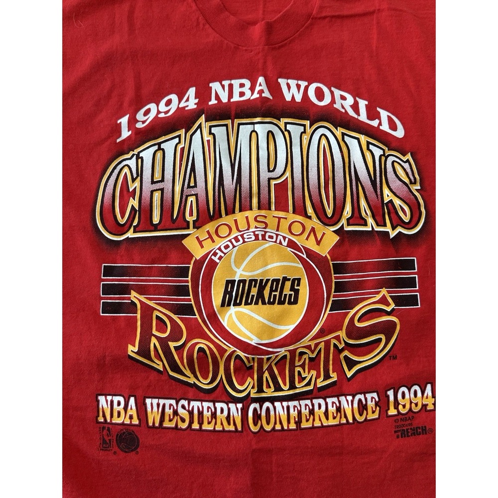 Vintage Houston Rockets 1994 Western Conference Champions T Shirt Red NBA Xl